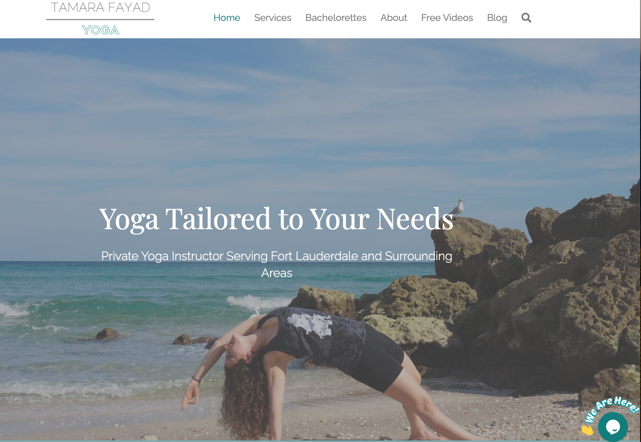 Example of Yoga Teacher Website